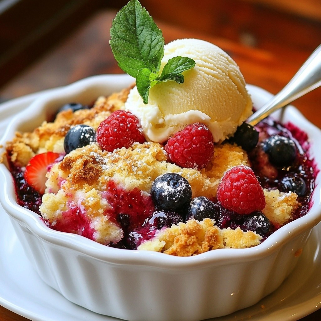 Triple Berry Cobbler Delicious and Easy Dessert Recipe