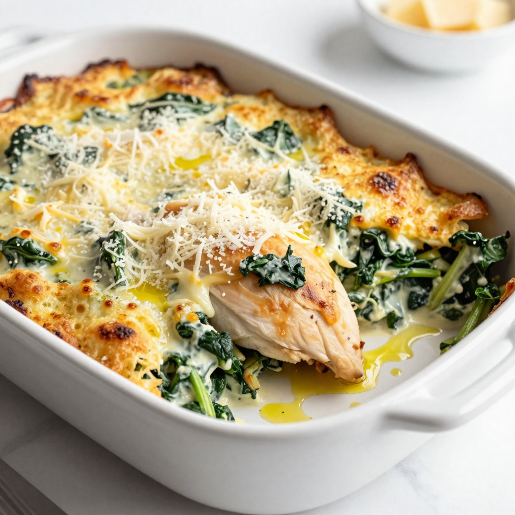 Savory Spinach Artichoke Chicken Bake Recipe