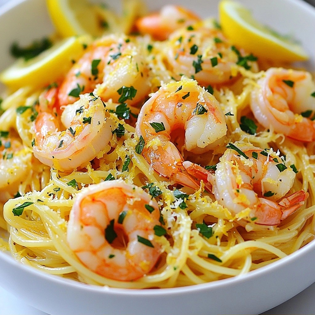 Tender Kid-Friendly Lemon Garlic Shrimp Pasta Delight