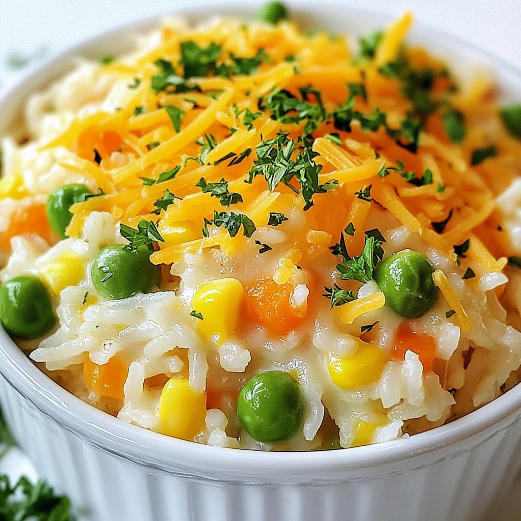 Simple family meal Cheesy Vegetable Rice Delight
