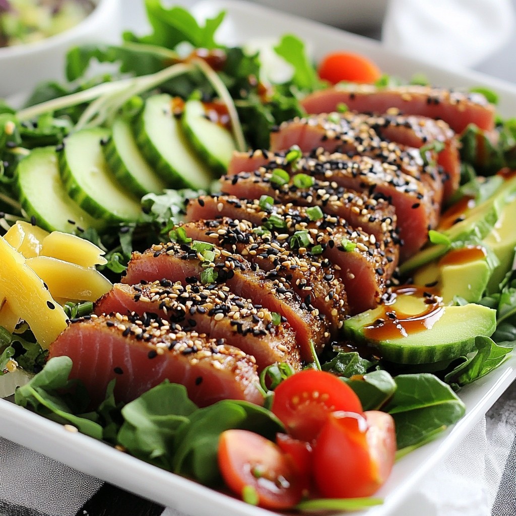 Sesame Crusted Ahi Tuna Salad Fresh and Delicious Meal
