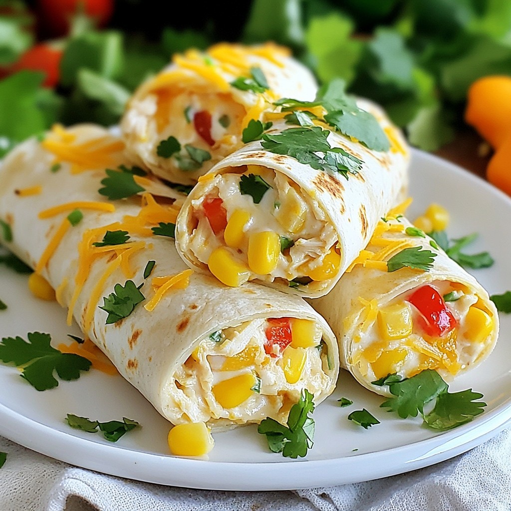 Mild Picky Eater Chicken Tortilla Roll-Ups Delight