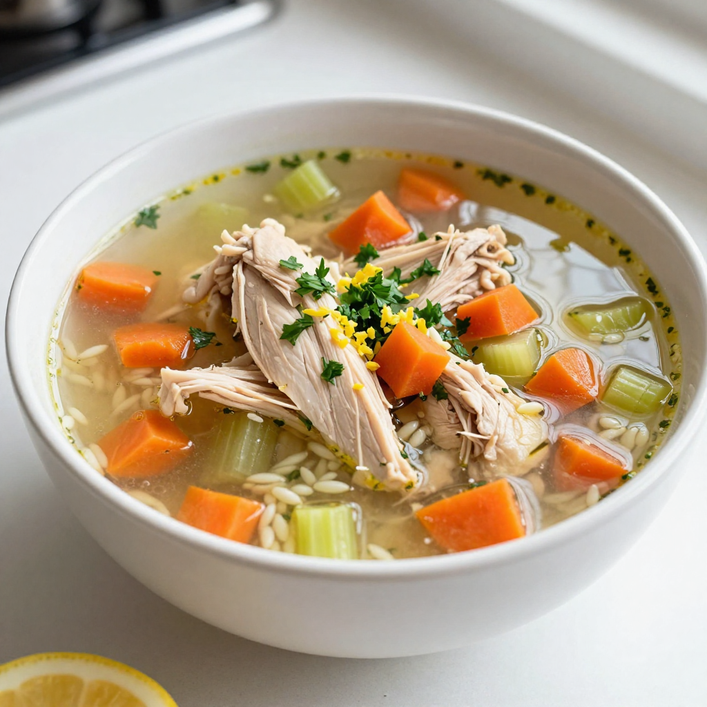 Greek Lemon Chicken Soup Savory and Comforting Bowl