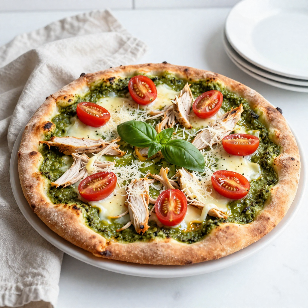 Basil Pesto Chicken Pizza Flavorful and Simple Delight