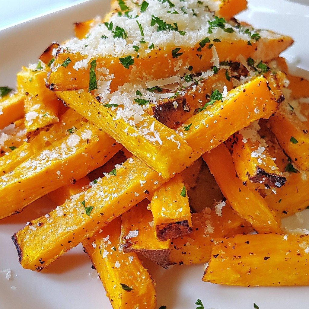 Garlic Parmesan Sweet Potato Fries Simple and Tasty