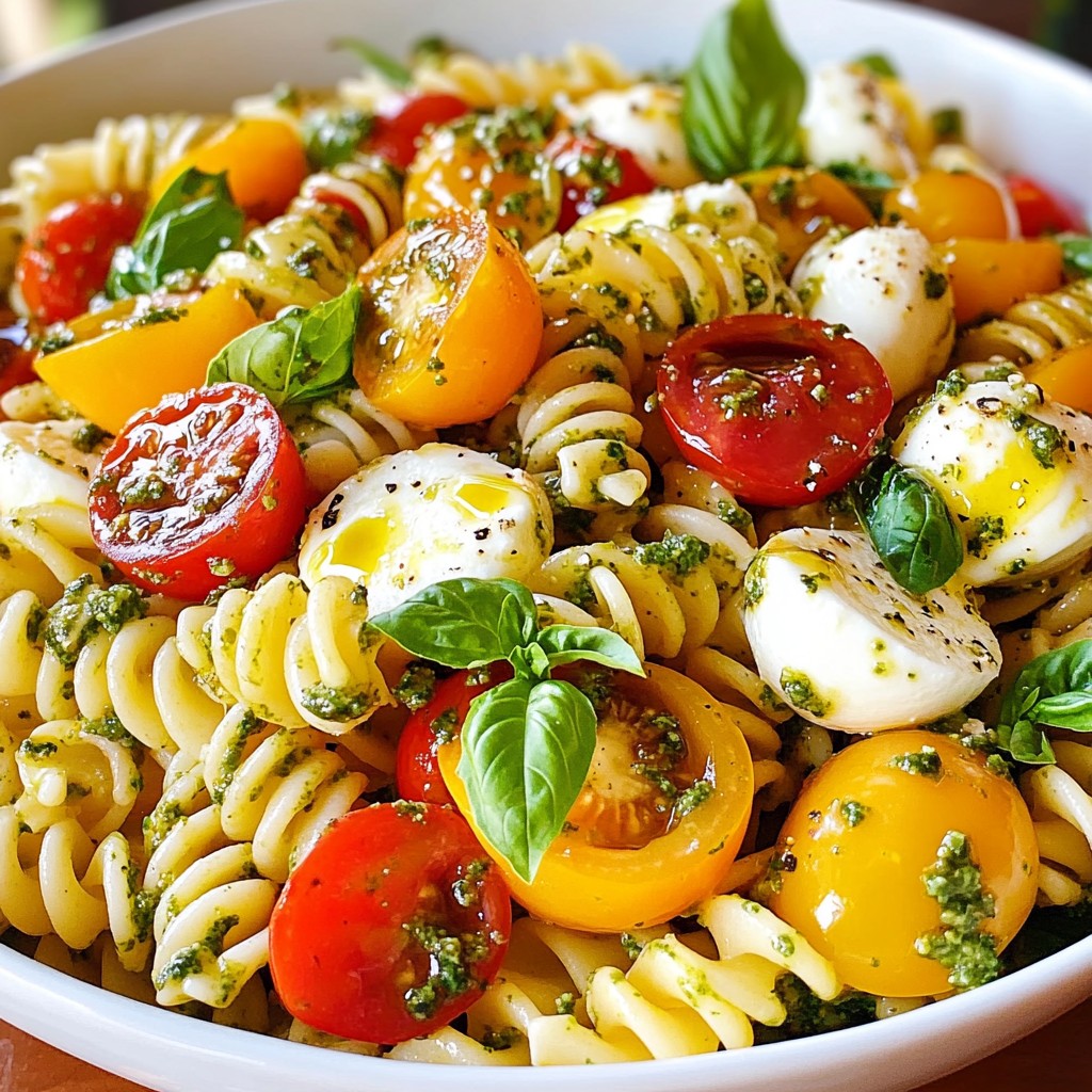 Pesto Caprese Pasta Salad Fresh and Flavorful Dish