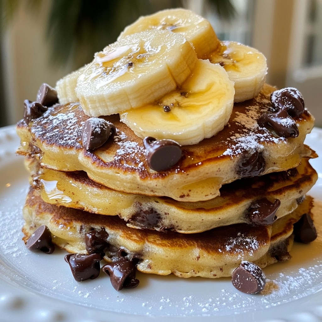 Fluffy Kids-Friendly Chocolate Chip Banana Pancakes
