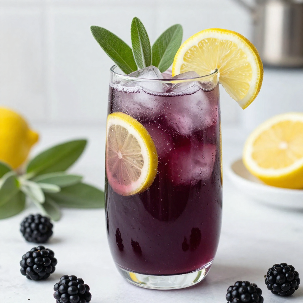 Blackberry Sage Lemon Spritzer Refreshing Summer Drink