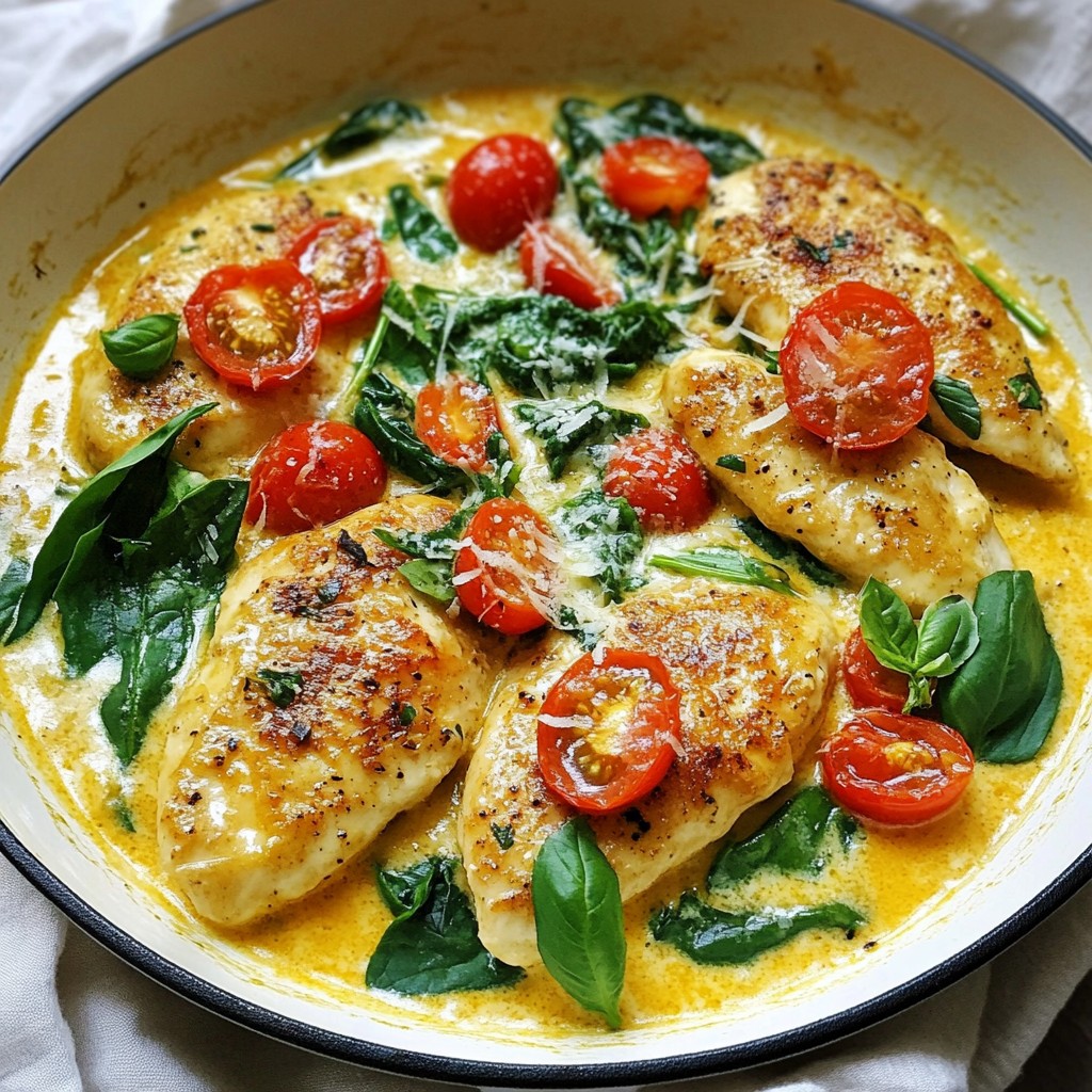 Creamy Family Meal Tuscan Chicken Skillet Delight