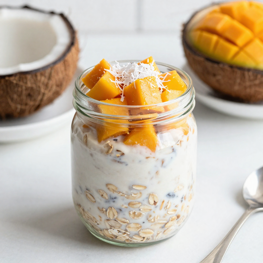 Coconut Mango Overnight Oats Simple Breakfast Delight