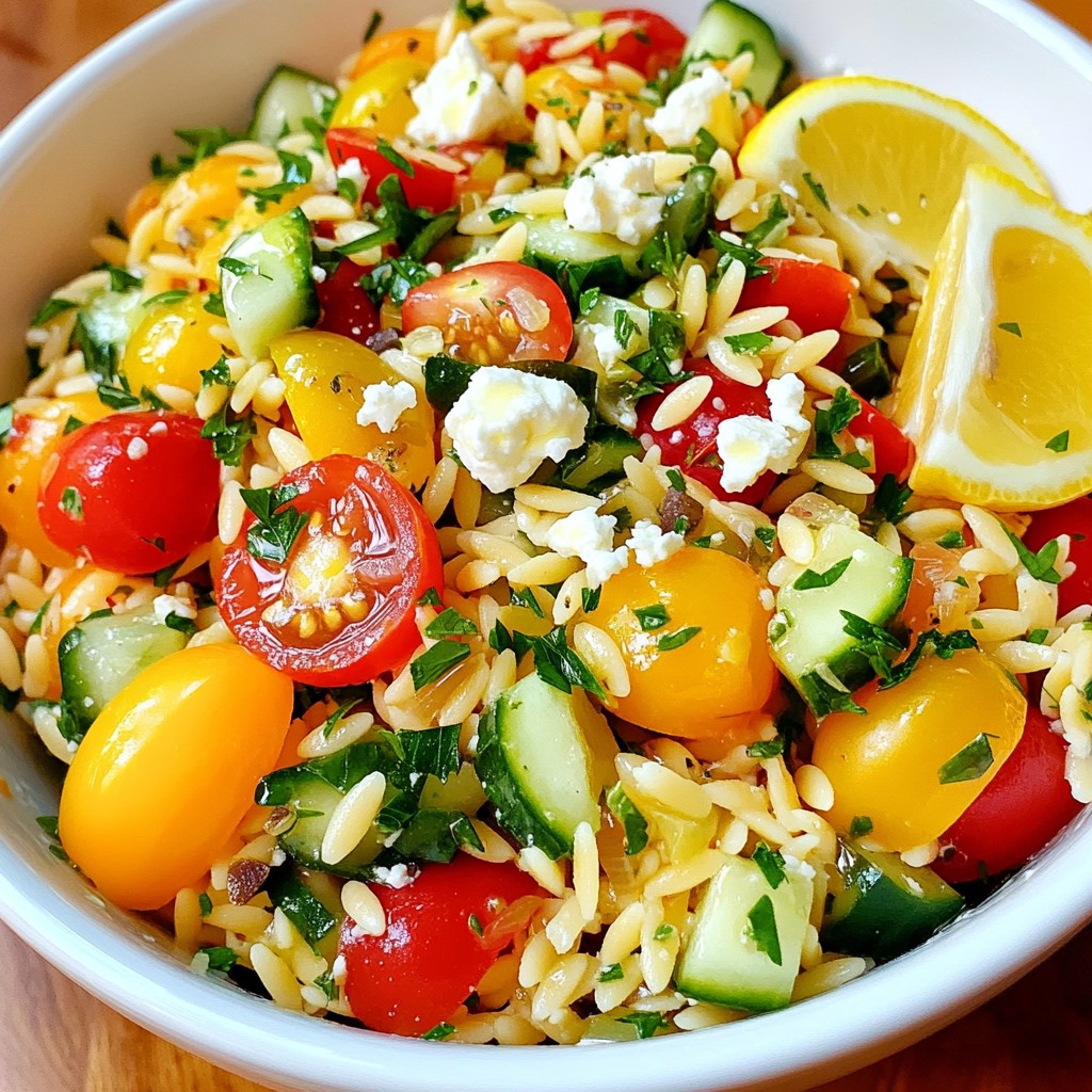 Greek Orzo Pasta Salad Flavorful and Fresh Dish