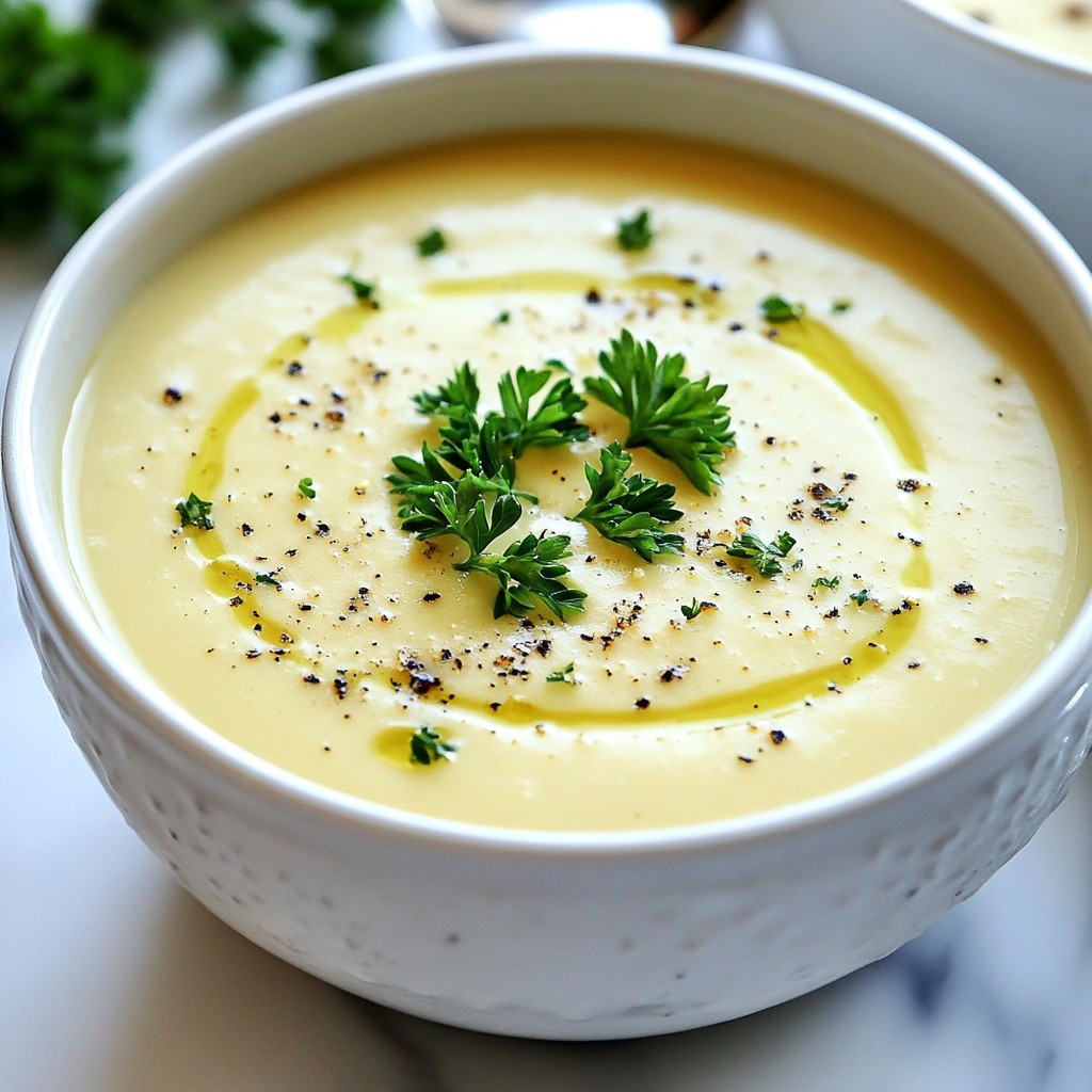 Roasted Garlic Cauliflower Soup Simple and Creamy