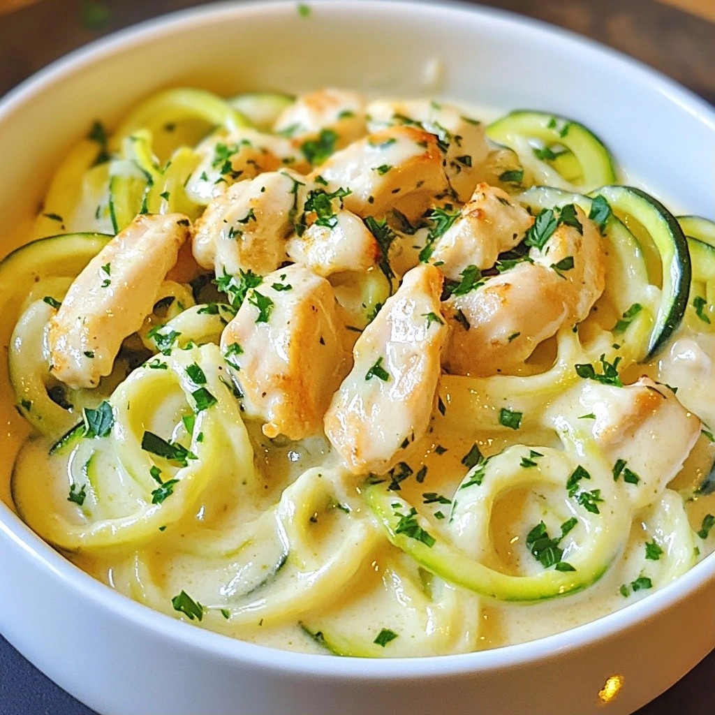 Creamy Kid-Friendly Chicken Alfredo Zoodles Recipe