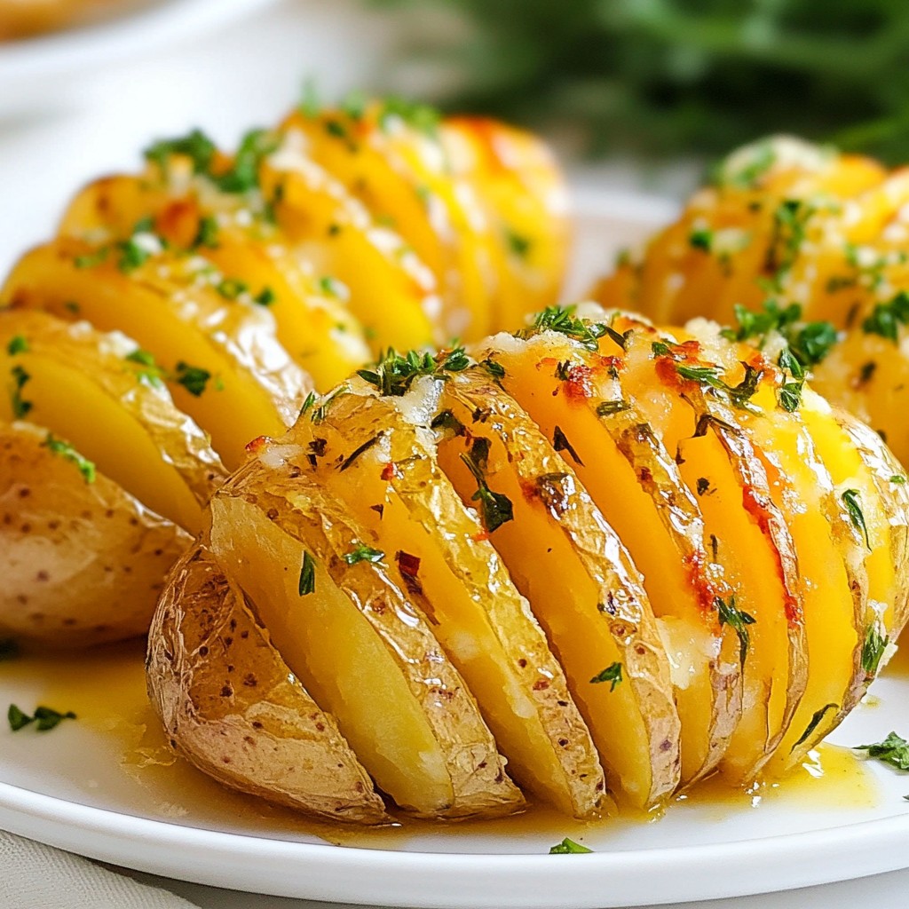 Garlic Herb Hasselback Potatoes Savory Side Dish