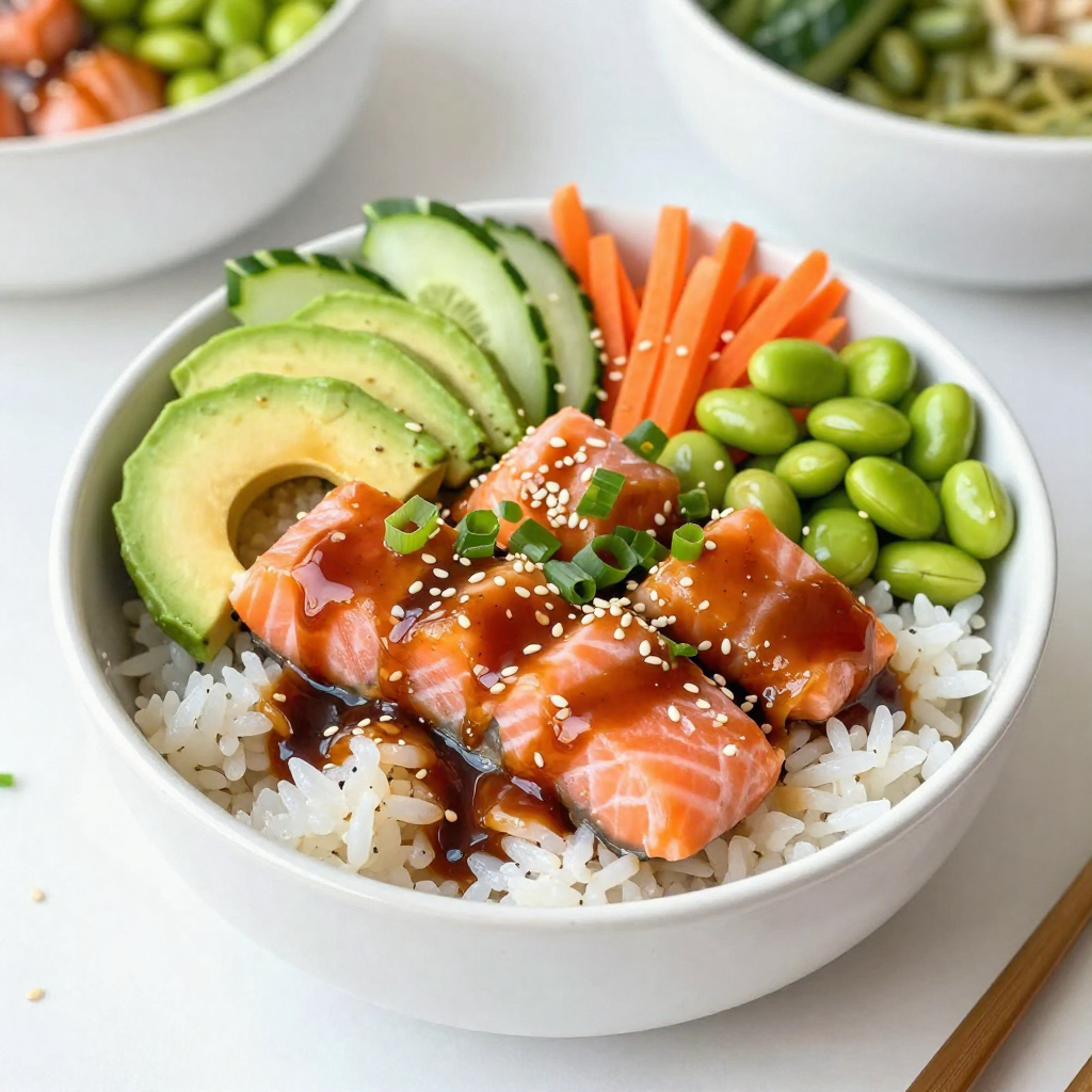 Teriyaki Salmon Poke Bowls Flavorful and Easy Recipe