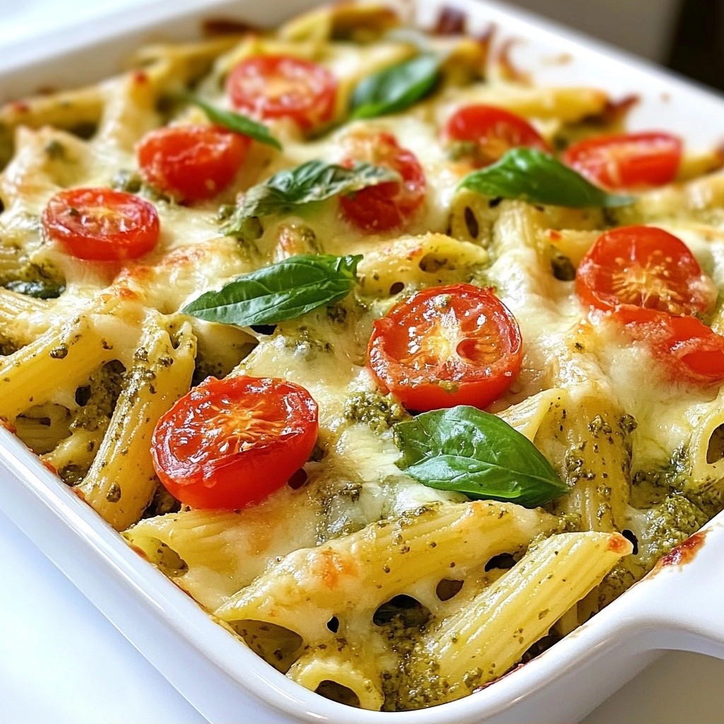 Cheesy Family Meal Pesto Pasta Bake Delight