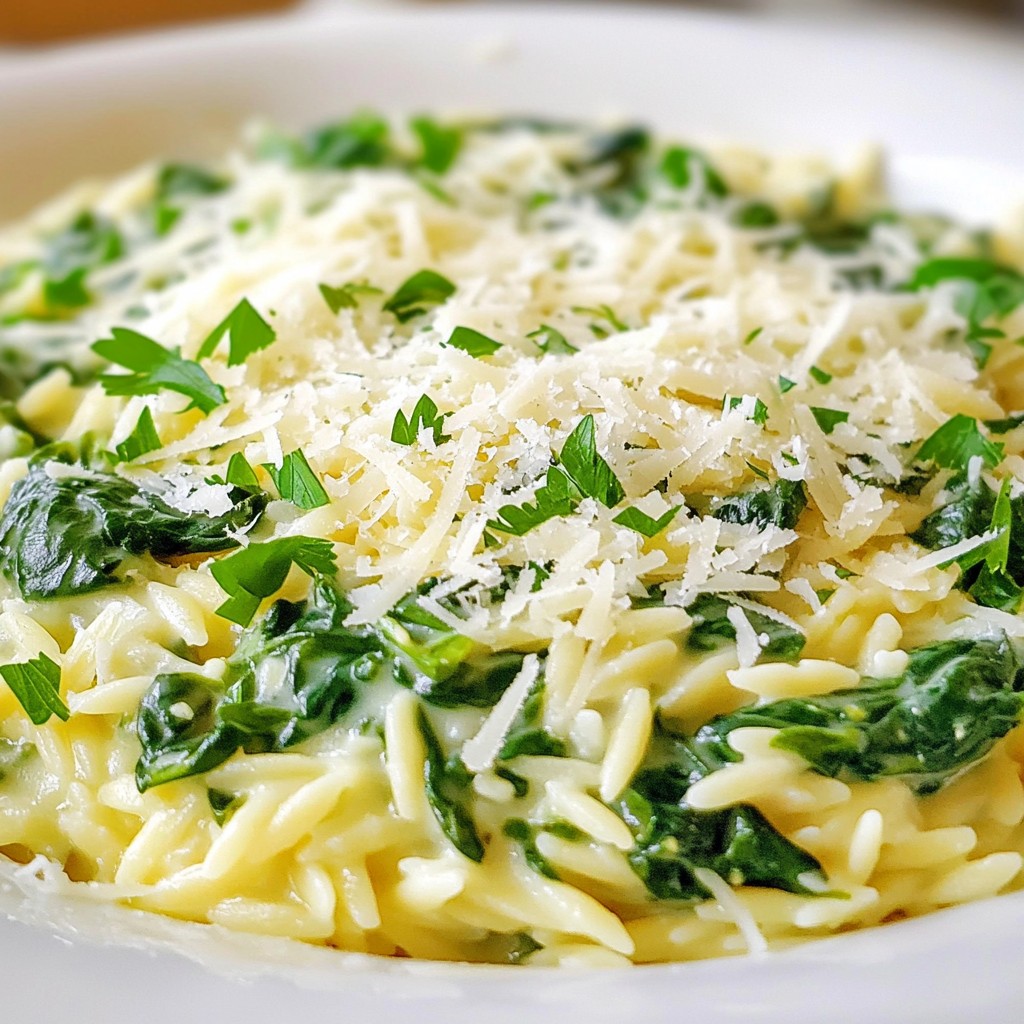 Creamy Spinach Parmesan Orzo Delightful and Easy Meal