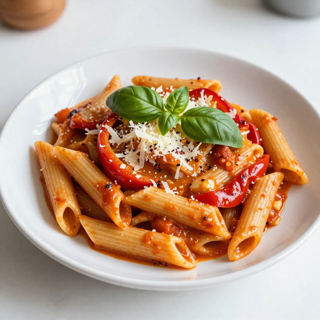 Creamy Roasted Red Pepper Pasta Delightful Dinner Option