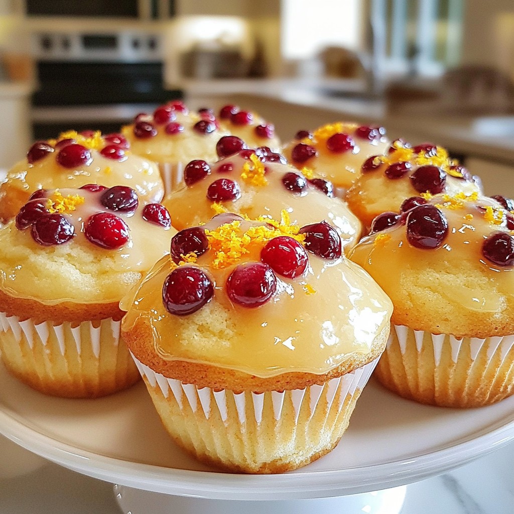 Orange Glazed Cranberry Muffins Delightful Treat