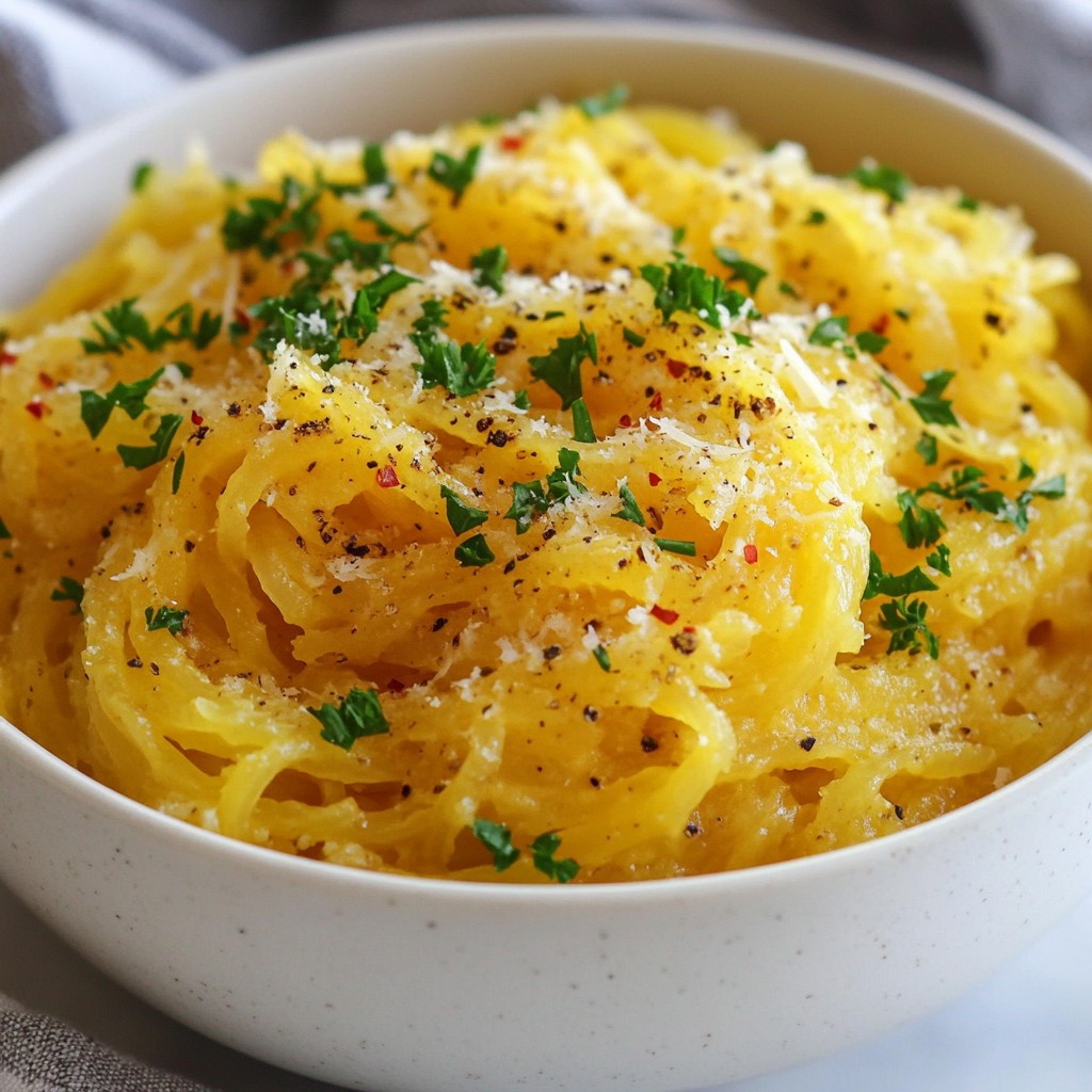 Creamy Garlic Parmesan Spaghetti Squash Delight