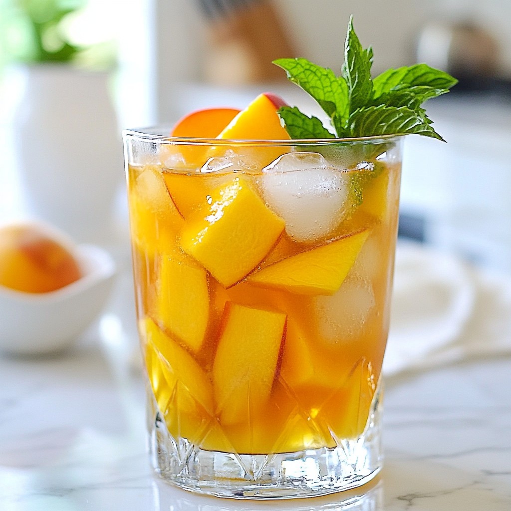 Ginger Peach Iced Tea Spritzer Refreshing Summer Drink
