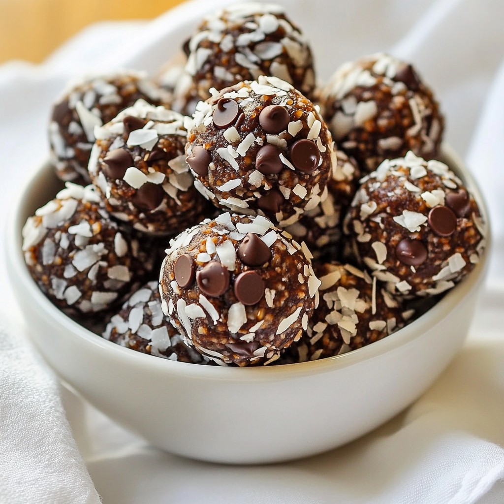 Coconut Chocolate Energy Balls Healthy Snack Idea