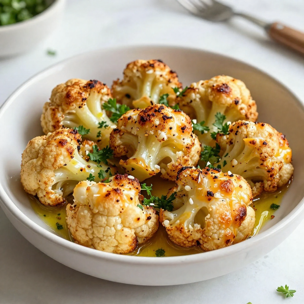 Roasted Garlic Parmesan Cauliflower Flavorful Dish