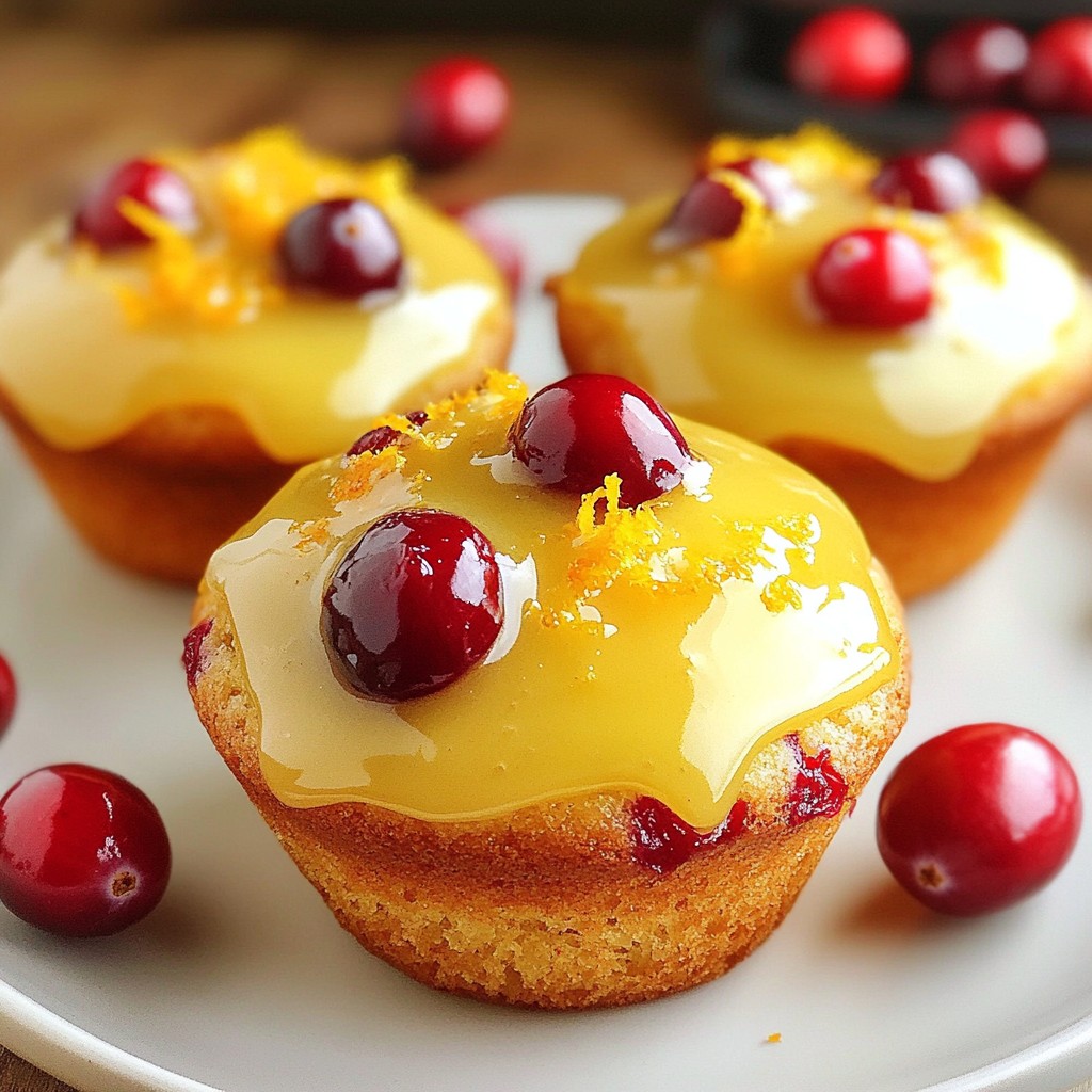 Orange Glazed Cranberry Muffins Simple and Delicious