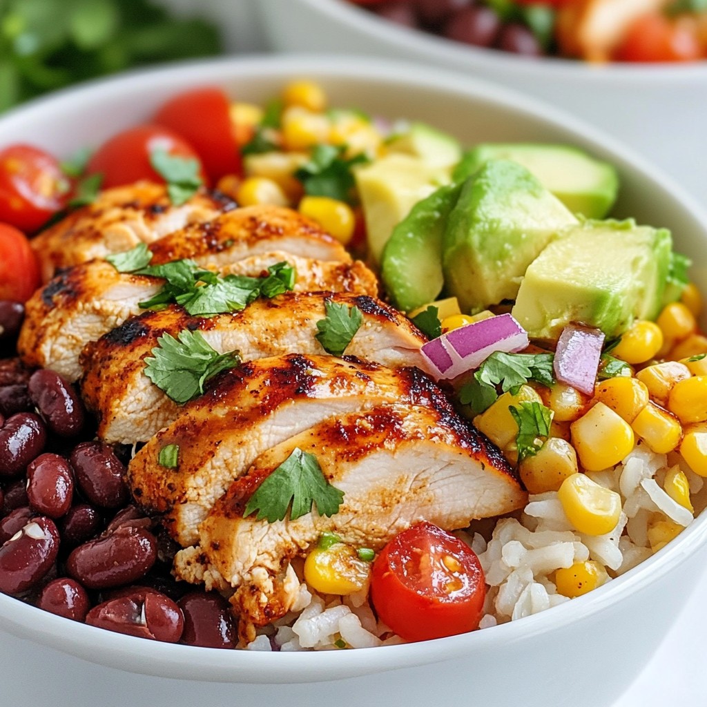 Fiesta Chicken Burrito Bowls Flavorful and Filling Dish