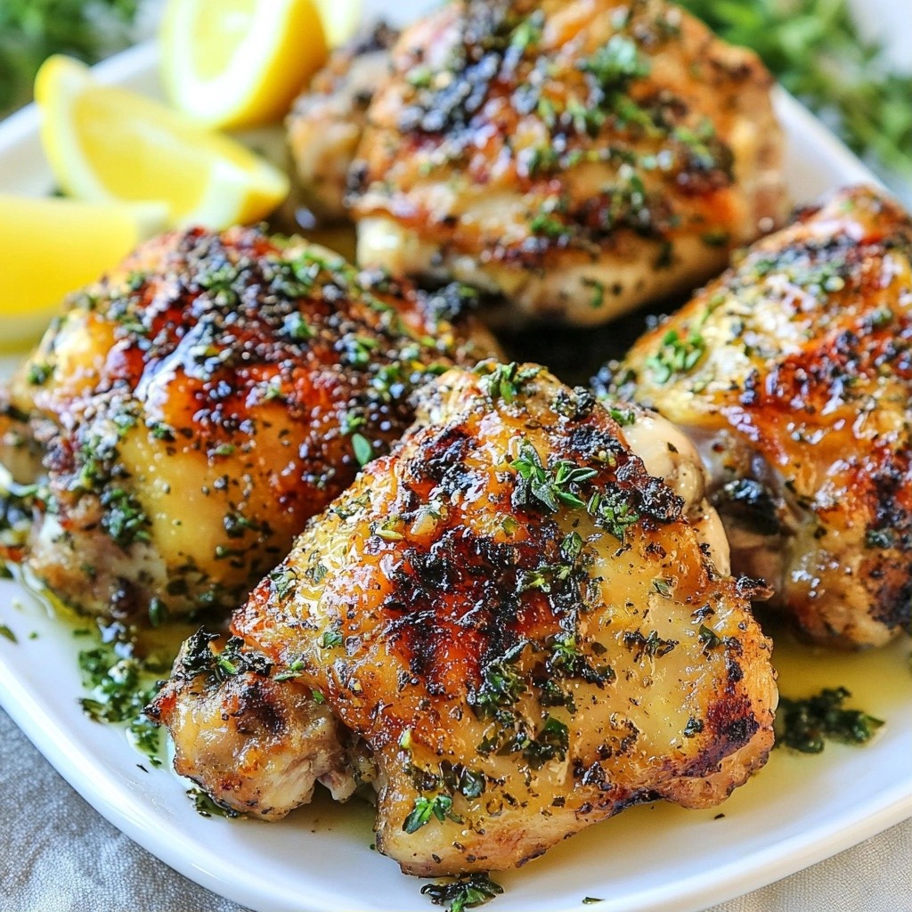 Tangy Kid-Friendly Lemon Herb Grilled Chicken Thighs