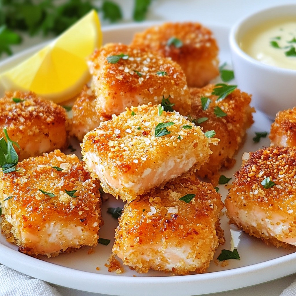 Crispy Kid-Friendly Garlic Butter Salmon Bites Recipe