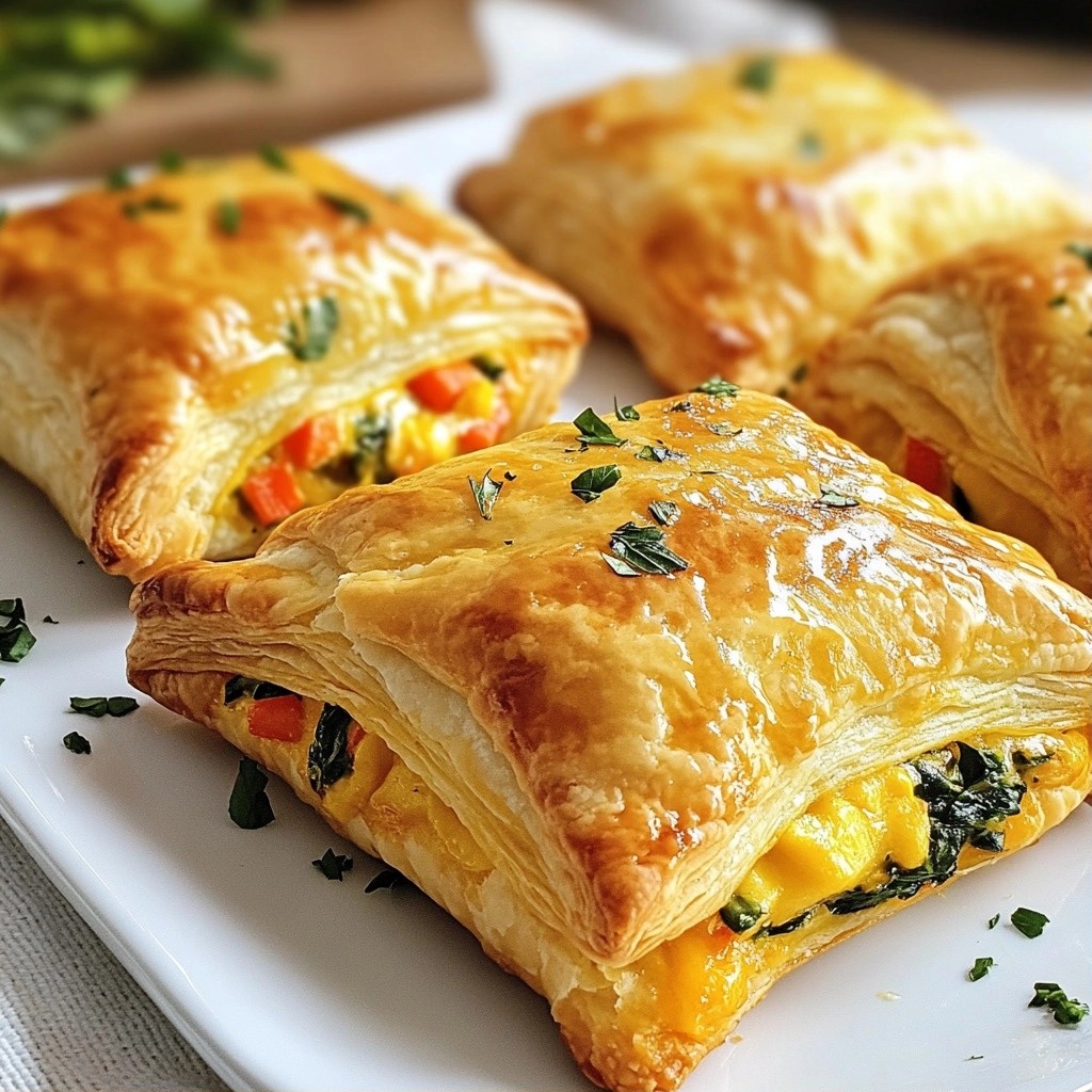 Soft picky eater Cheddar and Veggie Puff Pastries
