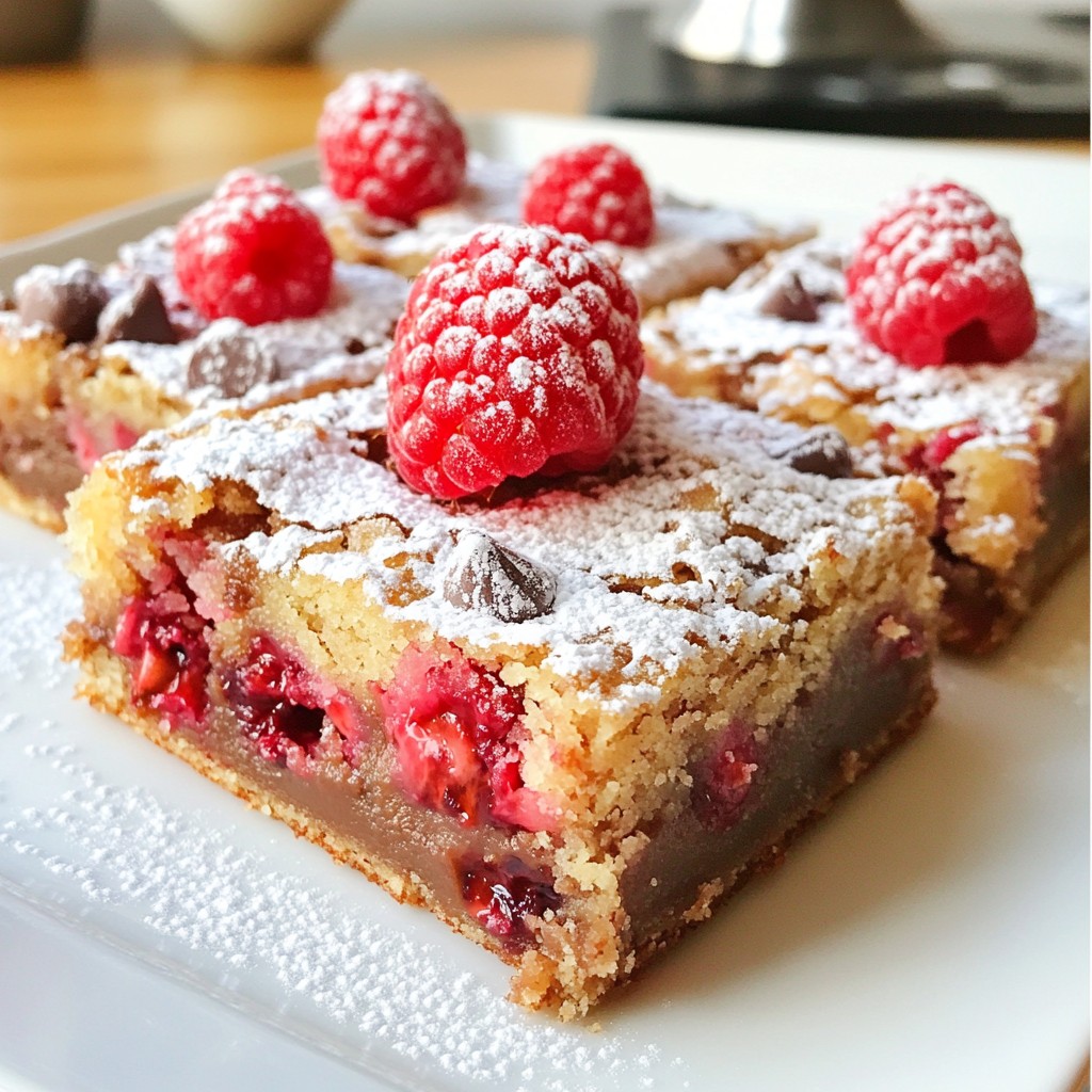 Raspberry Chocolate Chip Blondies Delightful Dessert Treat
