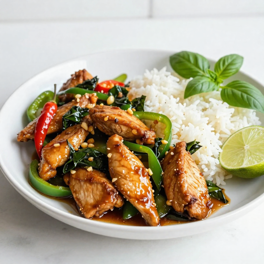Spicy Thai Basil Chicken Tasty and Simple Meal