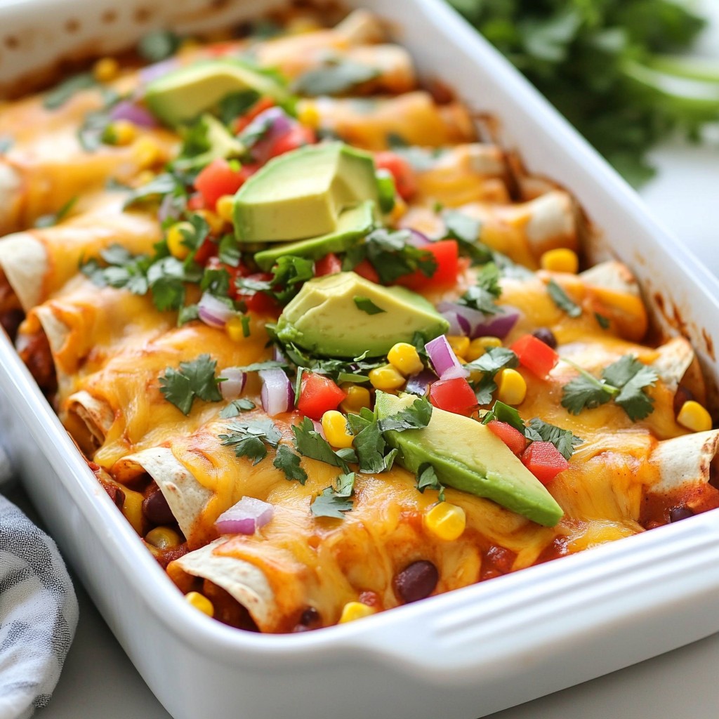 Cheesy Family Meal Veggie Enchilada Bake Delight