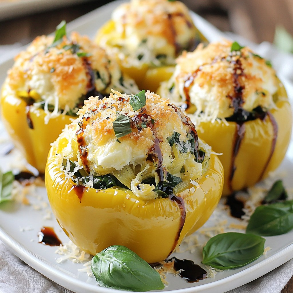Savory Spinach Artichoke Stuffed Peppers Recipe