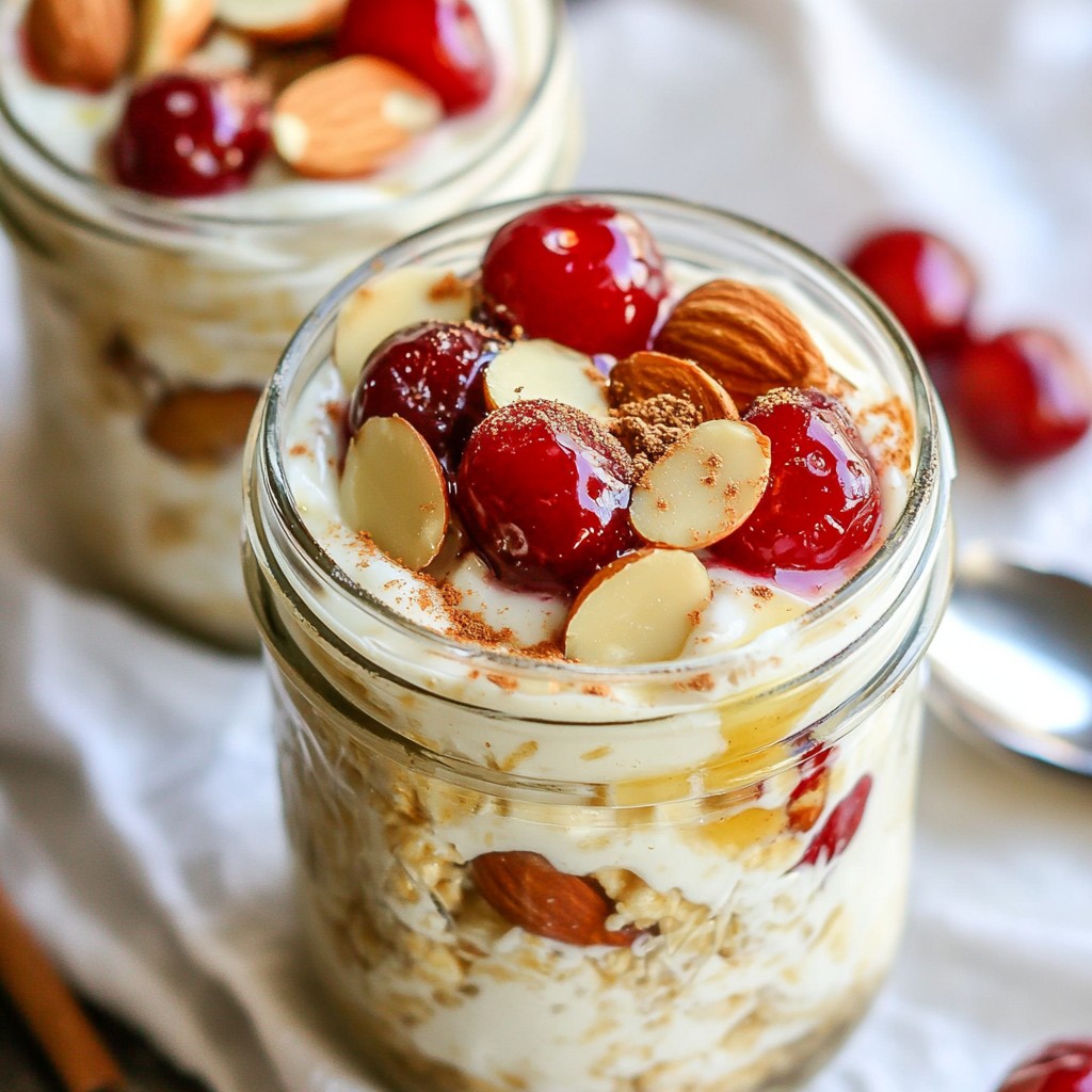 Cherry Almond Overnight Oats Easy and Tasty Recipe