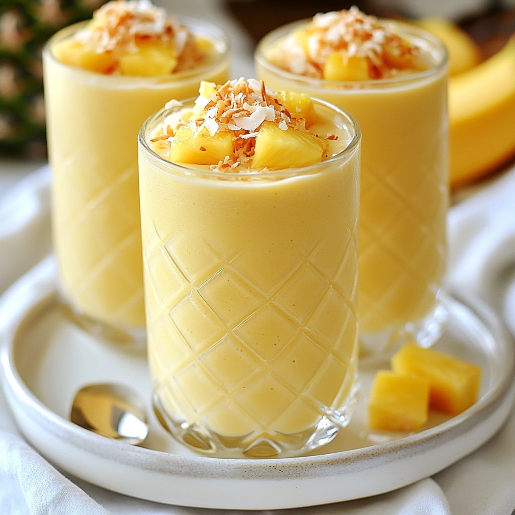 Coconut Pineapple Smoothie Refreshing Tropical Drink