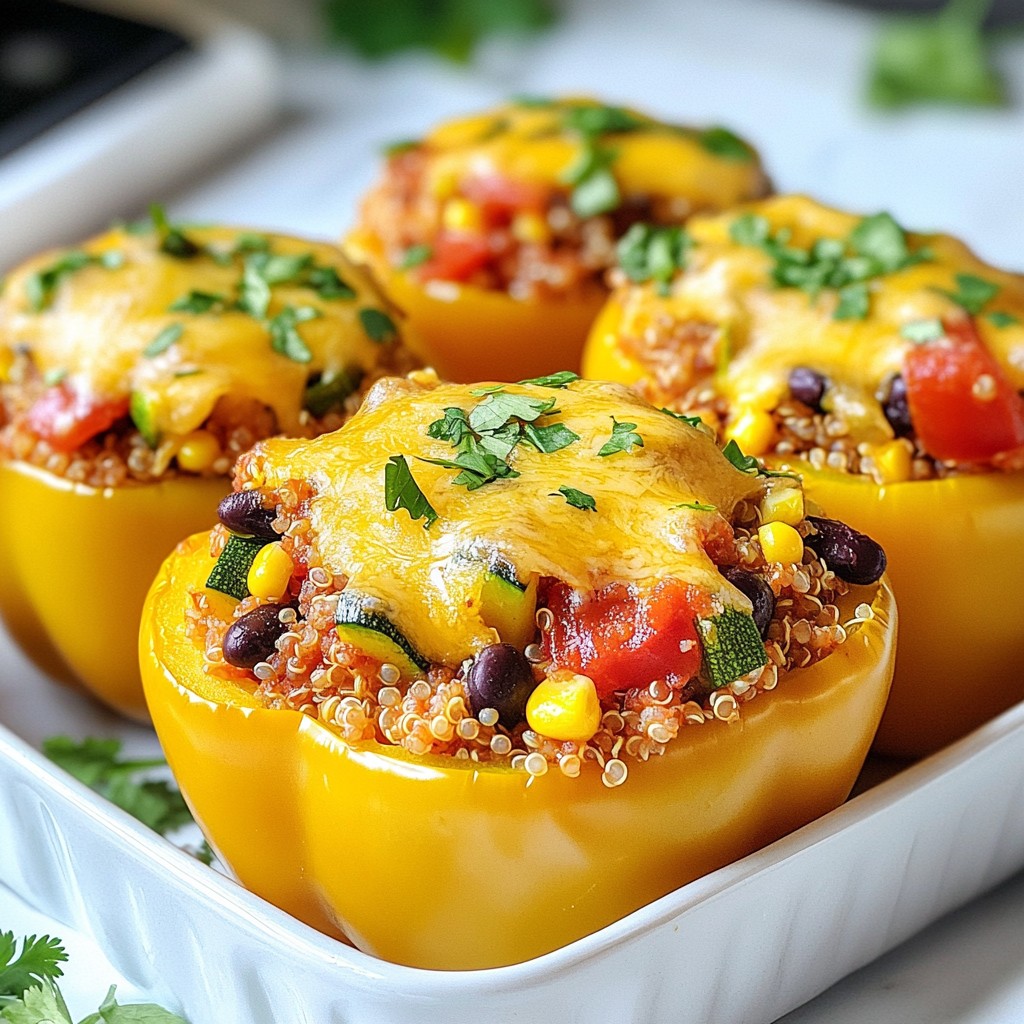Cheesy Family Meal Vegetable Stuffed Bell Peppers