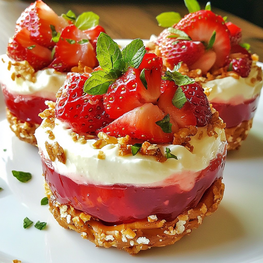 Strawberry Pretzel Salad Cups Delightful and Fun Treat