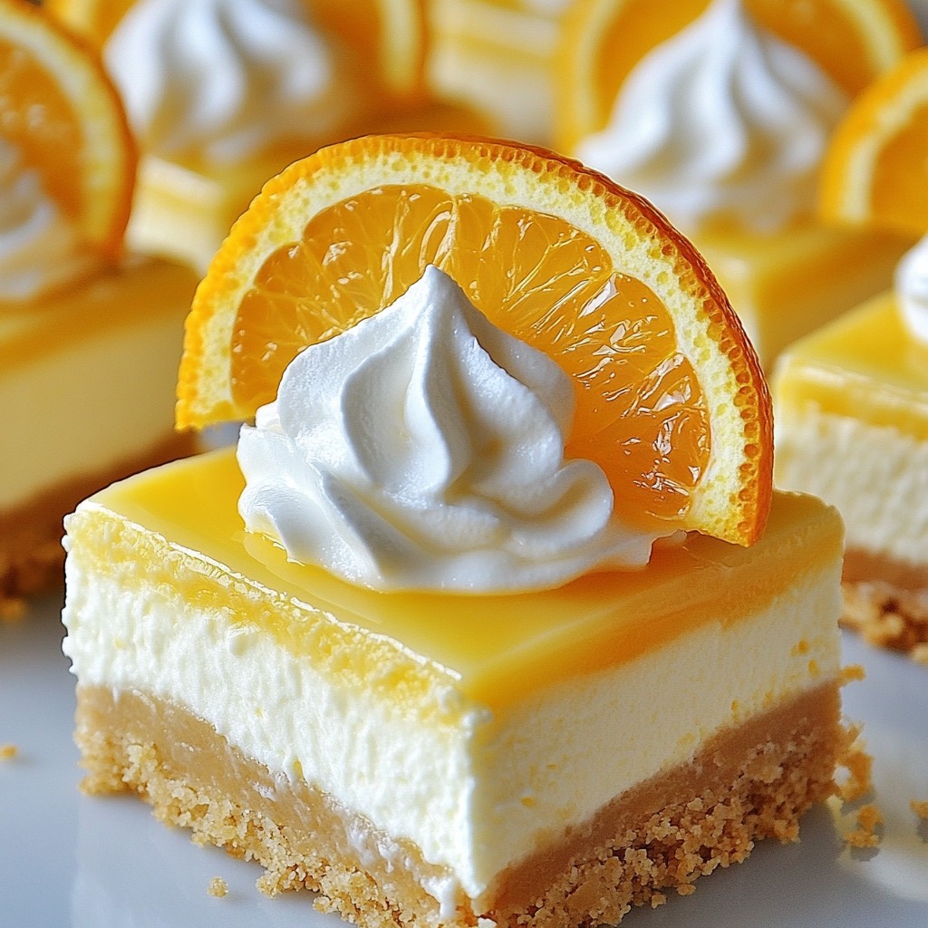 Orange Creamsicle Cheesecake Bars Delightfully Easy Recipe