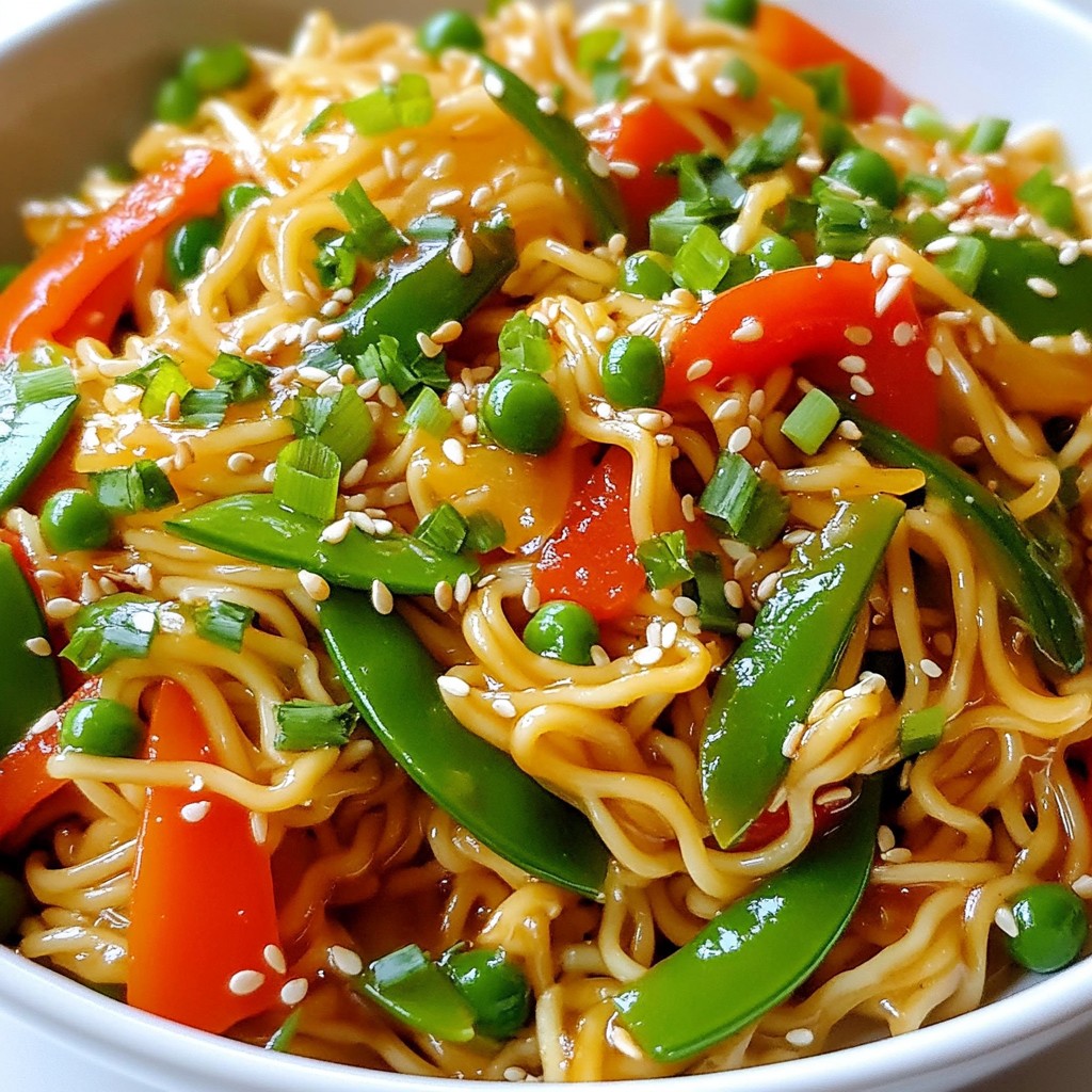 Savory Sesame Garlic Ramen Stir Fry Recipe Idea