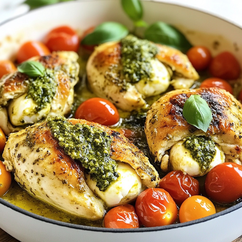 Pesto Mozzarella Stuffed Chicken Juicy and Flavorful Dish