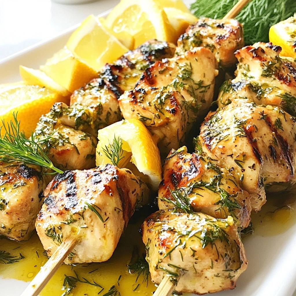 Juicy Kid-Friendly Lemon Dill Chicken Skewers Recipe