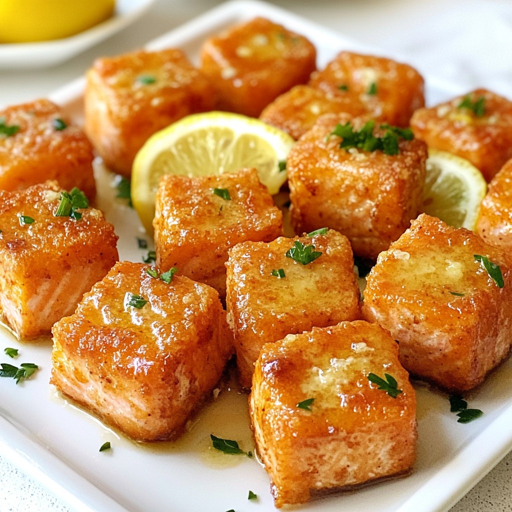 Crispy Kid-Friendly Garlic Butter Salmon Bites Recipe