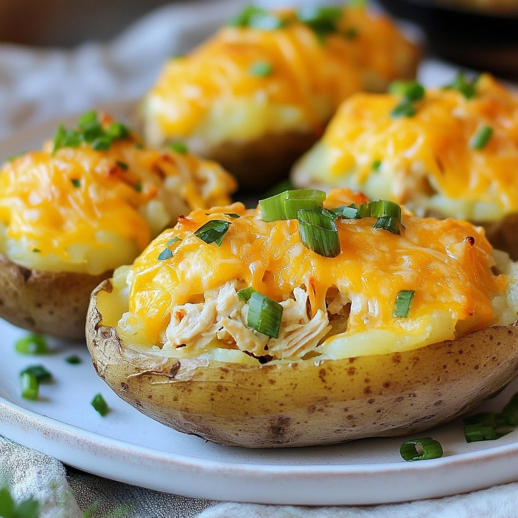 Savory Picky Eater Cheddar Chicken Stuffed Potatoes