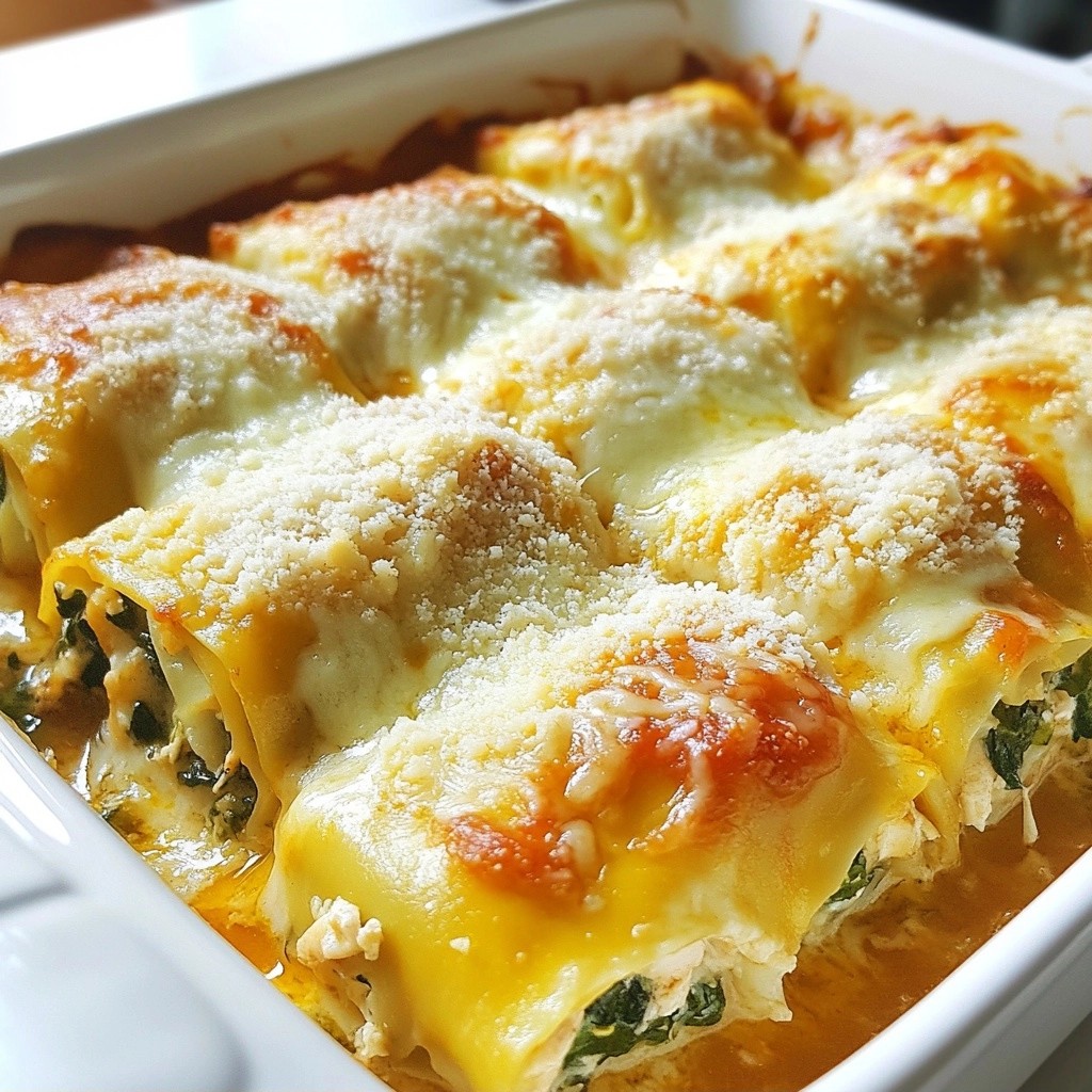 Cheesy Family Meal Chicken and Spinach Lasagna Roll-Ups