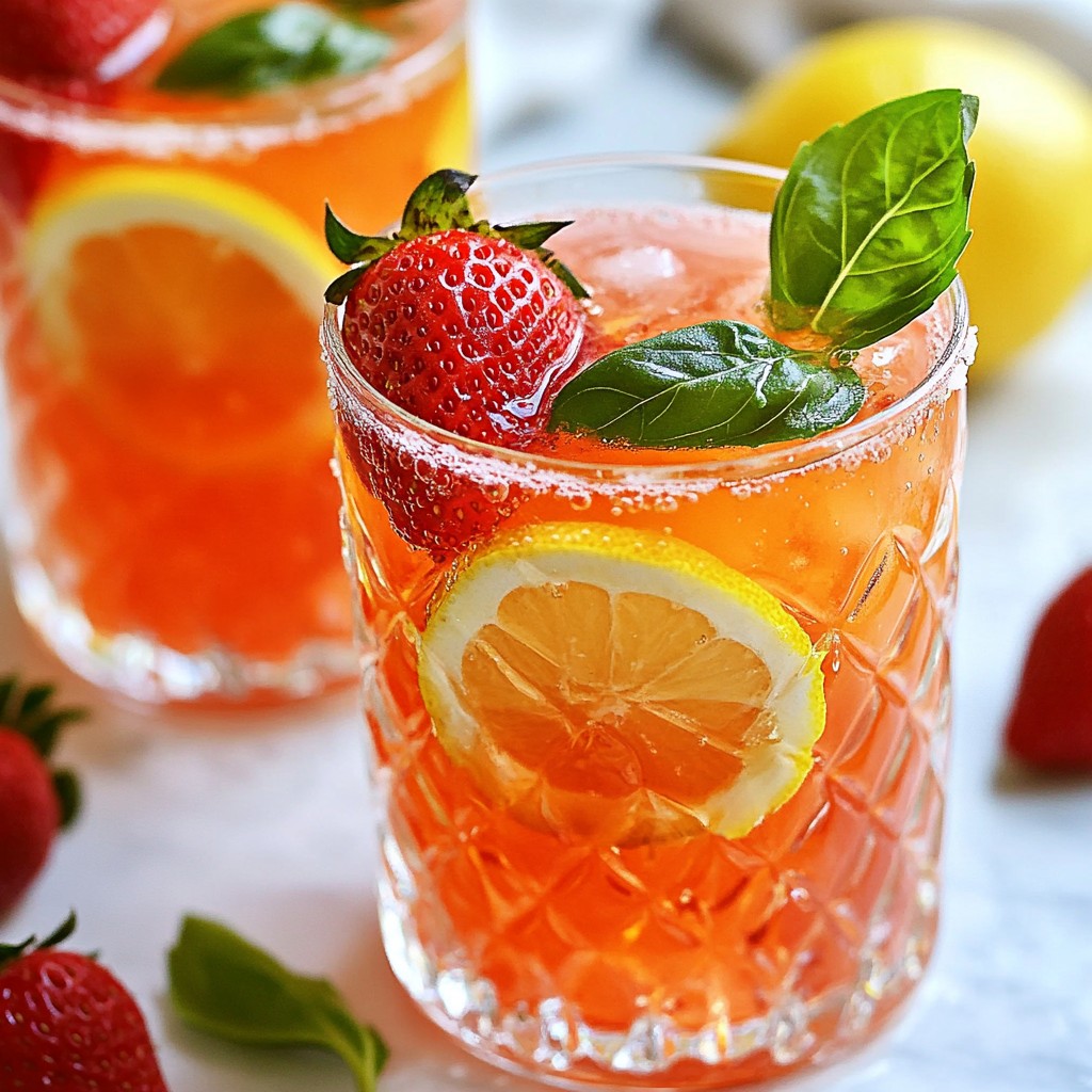Strawberry Lemonade Mocktail Refreshing Summer Drink