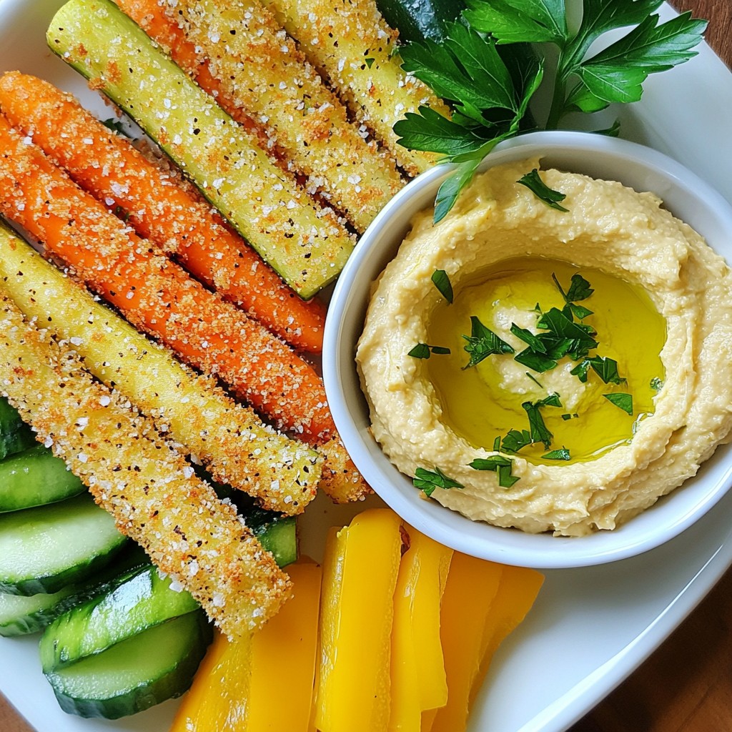 Crispy Kids-Friendly Veggie Sticks with Hummus Delight