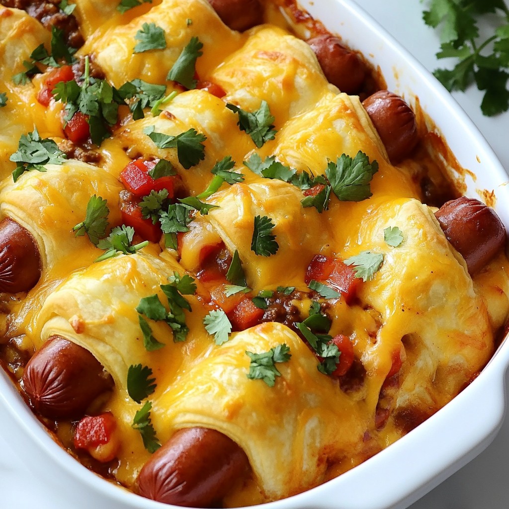 Cheesy Chili Dog Casserole Easy Family Favorite Recipe